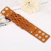 Women Men Punk Style Cool Leather Bangle Knitting Wide Cuff Handmade Bracelet