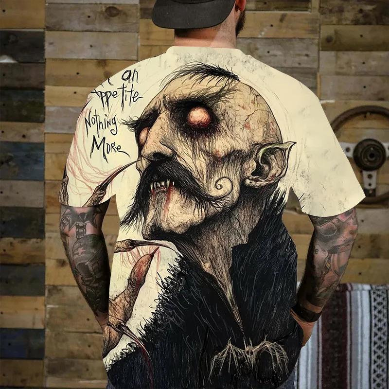 Gothic Style Men's T-shirt Horror Skull 3D Print Kids Tees Fashion Men Women Short Sleeve O-Neck Tshirt Oversized Street Y2k Top