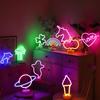 Korean Style Flamingo LED Neon Night Light - Decorative Christmas Fairy Accent with Round Base