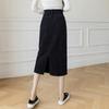 Otoño e Invierno Faldas de Mujer Falda de Pana de Medio Cuerpo Falda de Cintura Alta Dividida de Longitud Media Falda versátil de una línea Falda Delgada de un Solo Paso