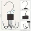 2PCS 360° Rotating Storage Hanger Hook Multi-Claw Bag Metal Belts Rack Wooden Organizer For Bras Ties Scarves Household Closet