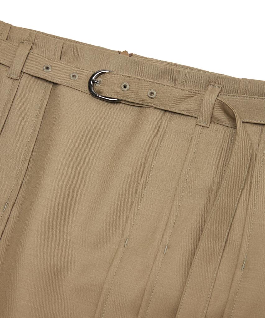 Youth Pleats Midi Skirt - Beige