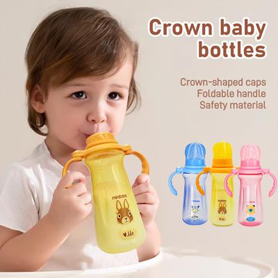 6-36 Months Baby Crown Bottle Crystal 240ml Capacity Silicone Nipple Breastmilk-Like Design Newborn Gift