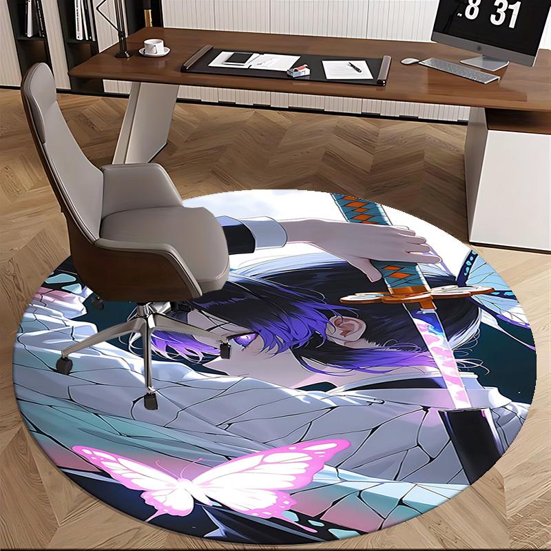 Anime Character Round Chair Mat - Decorative Rug for Home Office Living Room Bedroom Gift0425b