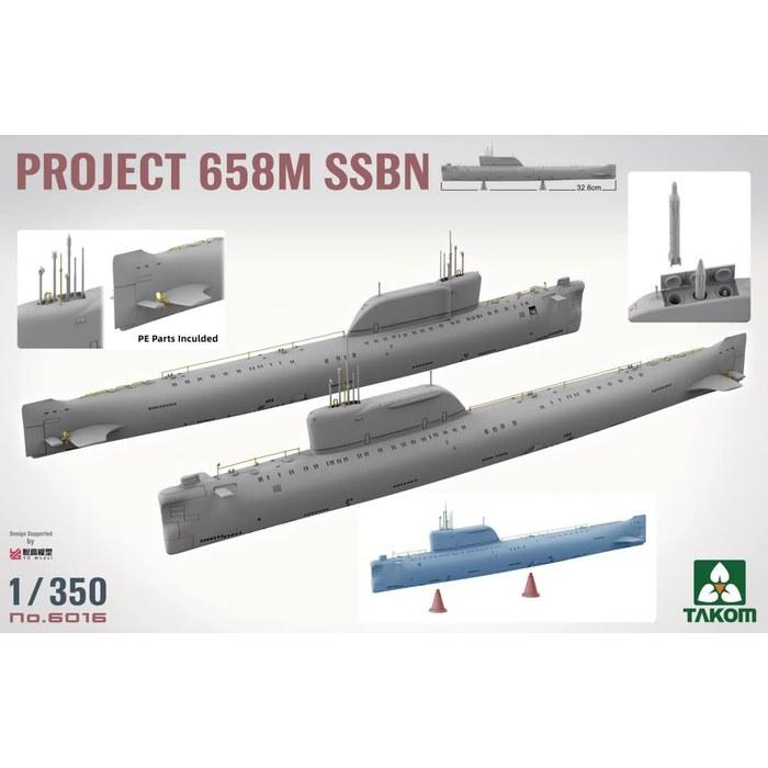 Tacom 1/350 Hotel-Type Nuclear Submarine Project 658M Plan Plastic Model TKO6016 (Submarine) Pre-Colored 32.6cm