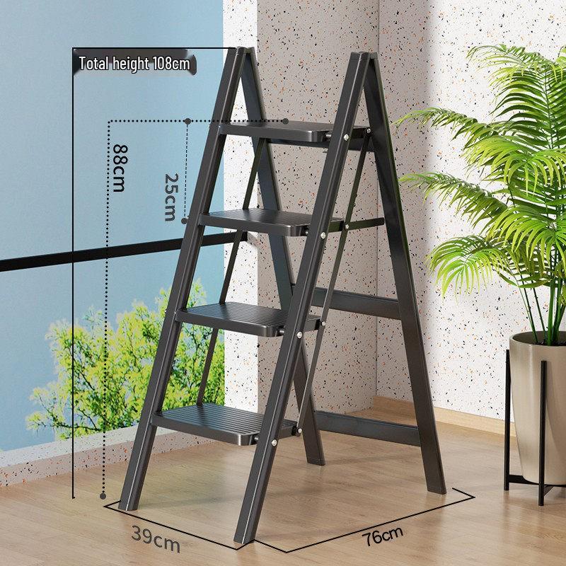 Housewarming Thickened A-Frame Folding Ladder with Enlarged Red Pedal for Safety