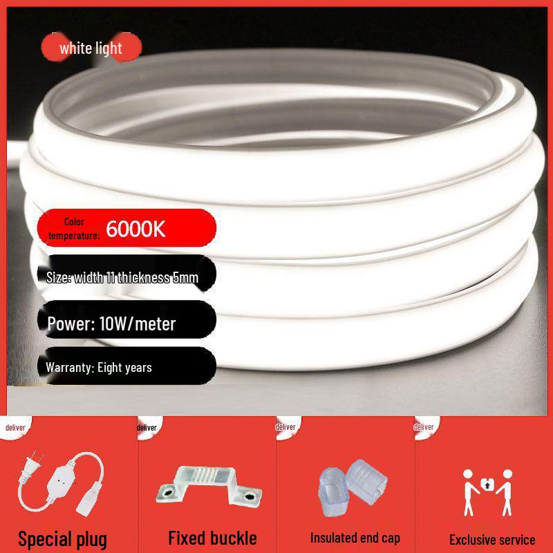 

Ultra-Bright Waterproof 220V COB LED Strip Light for Outdoor and Living Room Ceiling, Self-Adhesive Linear Soft Light. Ultra-bright COB white light