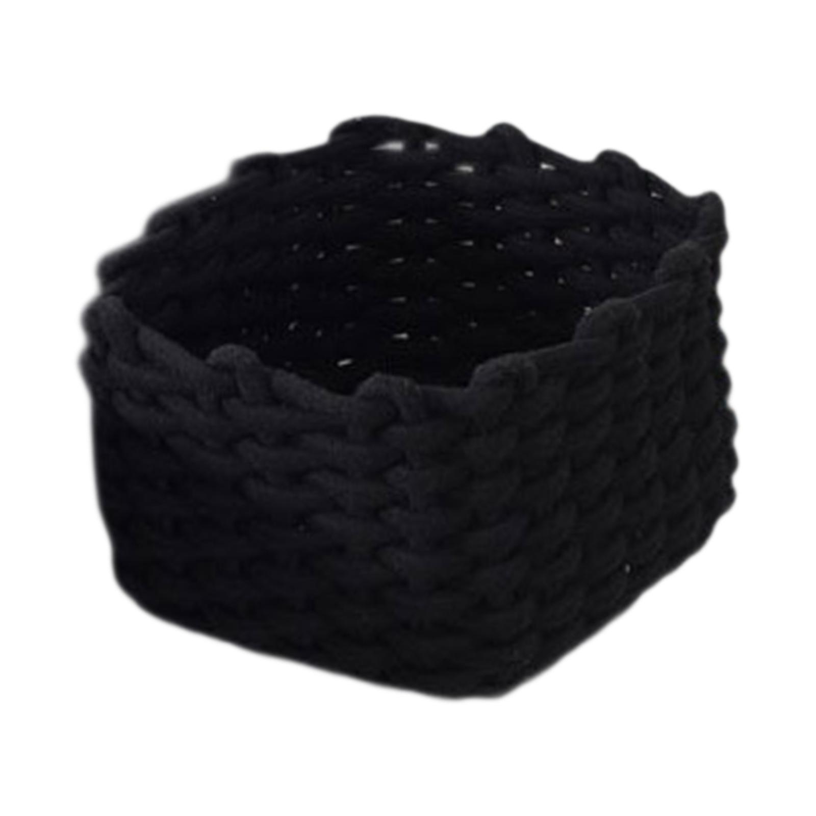Multipurpose Organiser Box Towel Basket Elegant Container Bin Minimalist Storage Basket for Nursery Makeup Closet Dresser чёрный