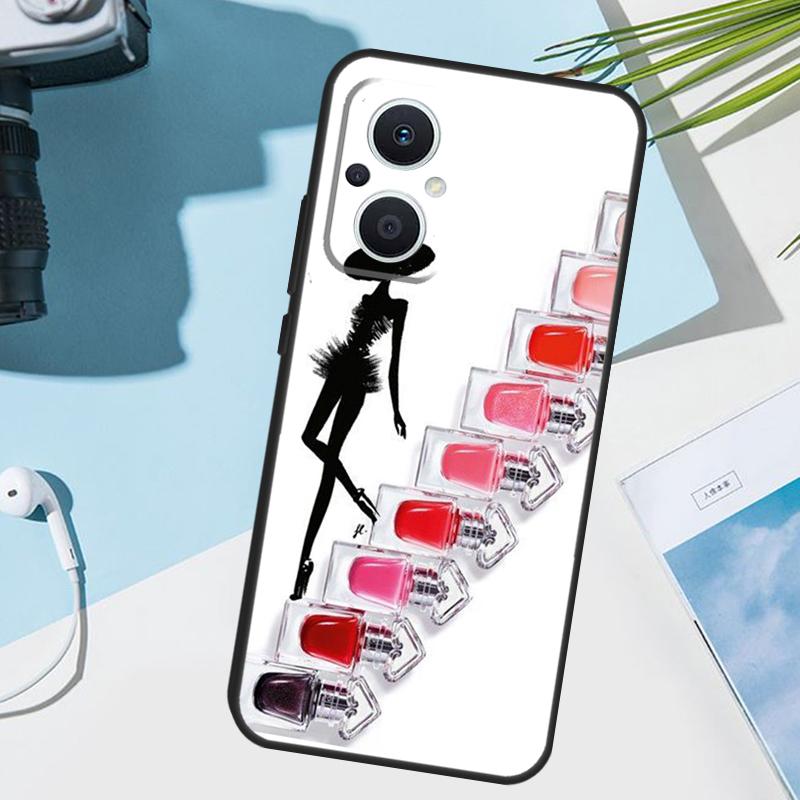 Cosmetics Nail Polish Cover For OPPO Reno 14 Pro 10 11 12 13 14F 13F 12F 11F 7 8 Lite OPPO Find X9 X6 X5 X8 Pro Case