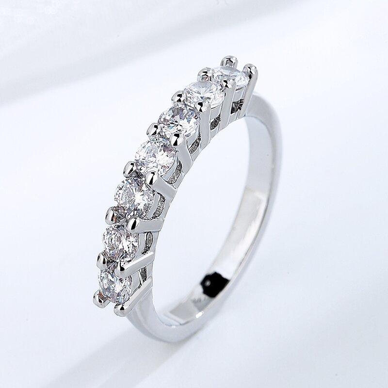 Silve Gorgeous Shiny Stone Zircom Ring For Women Engagement Wedding High Quality Fine Jewelry