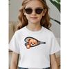 European Sizes Tennis Racket Little Bear Cute Girls' Short-Sleeved Girls' Short-Sleeved Casual Breathable And Comfortable Fashion Girls' T-Shirt