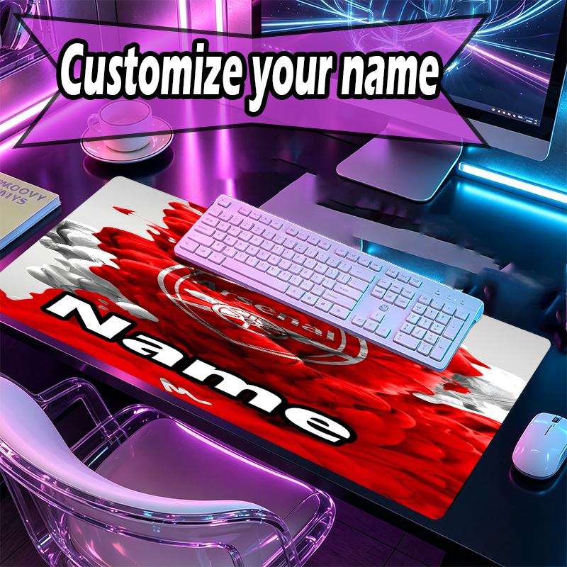 Custom Name Personalized football team Pattern Mousepad, Laptop PC Desk Mat, Decorative Desk Mat for Home Keyboard Pad Gift
