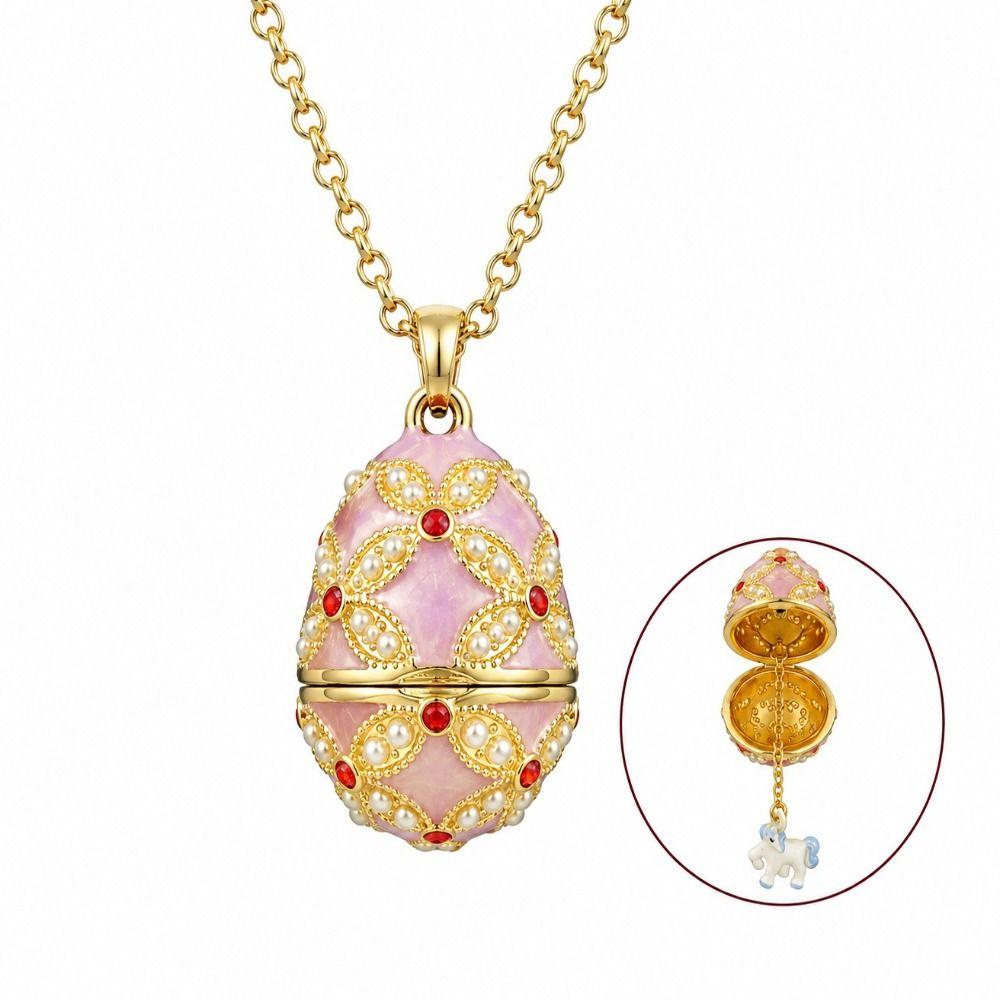 Copper Egg Pendant Necklace Egg Shape Egg Charm Vintage Style Zodiac Necklace Daily Wear