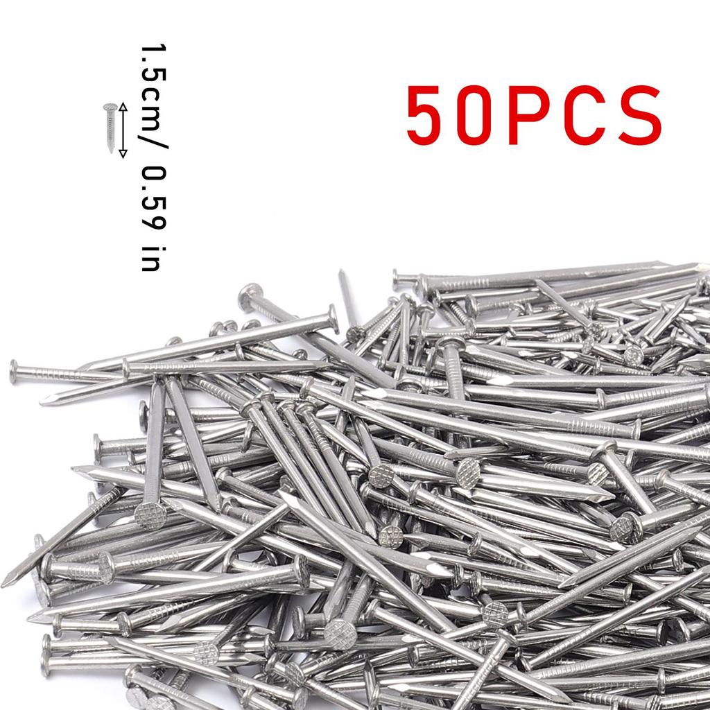 Wholesale Flat-Head Woodworking Nails Extended Stainless Steel Picture Wall Hanging Screws Fastener Pushpin 15/20/27/30/40/50mm