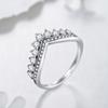 MODIAN 925 Sterling Zircon Crown Finger Ring Classic Stackable Silver Jewelry For Women Wedding Christmas Gift