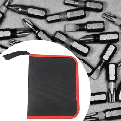 Bit Storage Bag, Organizer, Hand Holder with Zipper, Carrier, Small Tool Bag for Screwdriver