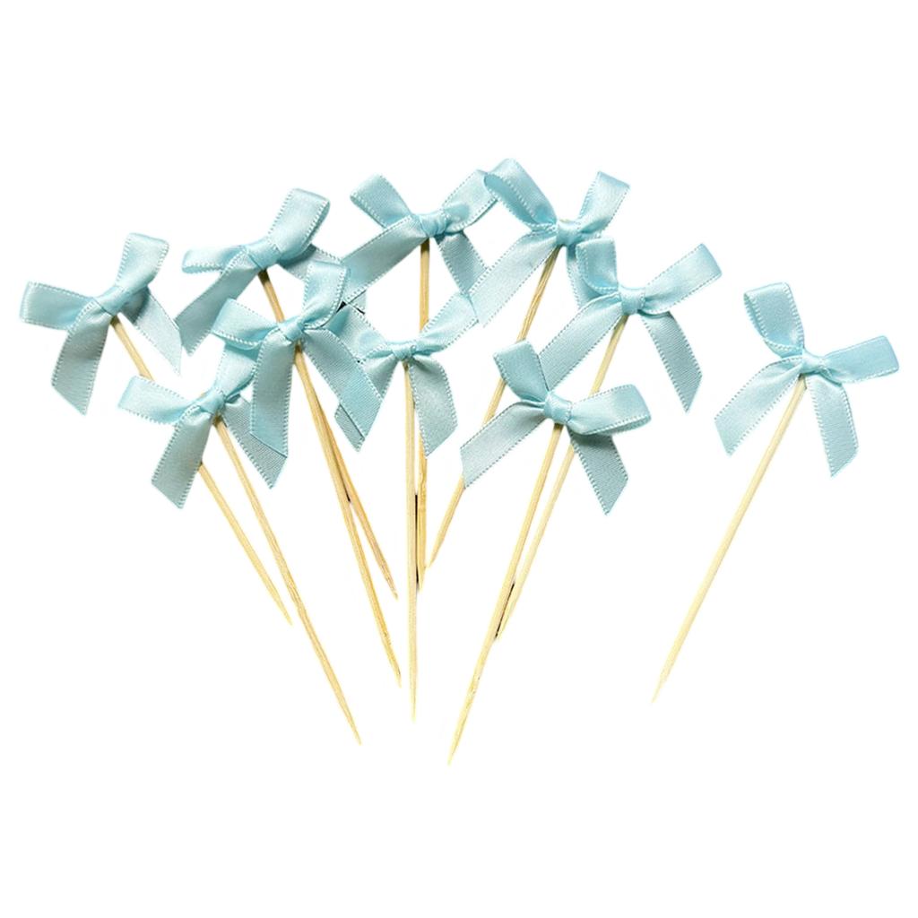 10pcs Creative Bowknot Cupcake Toppers For Birthday And Bridal Shower Romance Themed Party Cake Decorations