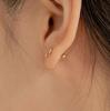 14k Round Cue Piercing (14k Gold) (Bar Thickness 1mm) PIB11