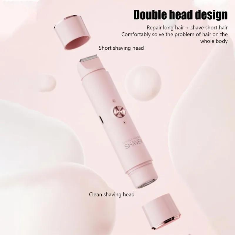 1Pc Electric Shaver for Woman Double Head Dual Purpose Female Razor Body Epilator Leg Underarm Bikini Electric Hair Remover Trimmer