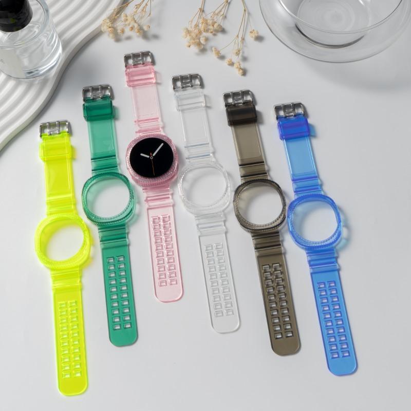 Transparent Case+Strap for Samsung Galaxy Watch 8 40mm 44mm Anti-drop Cover Sport Band for Galaxy8 44mm 40mm Smartwatch Bracelet