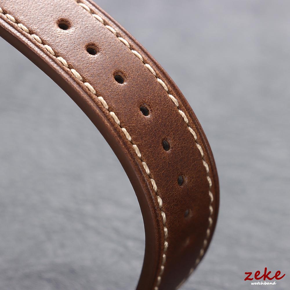 20mm 22mm 24mm Vintage Top-Grain Cowhide Strap for Men Women Universal Genuine Leather WatchBand Brown Breathable Sport Bracelet
