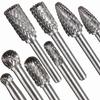 8pcs 6mm Shank Tungsten Carbide Carving Burrs Bit Double Cutter Burring File Die Grinder Drill For Metal Wood Grinding Polishing