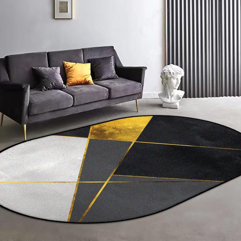 Nordic Geometric Oval CARPET LIVE ROOM Luxury Home Decoration Bedroom Large Area Oval Rugs Washable Antiskid Floor Mats Lounge