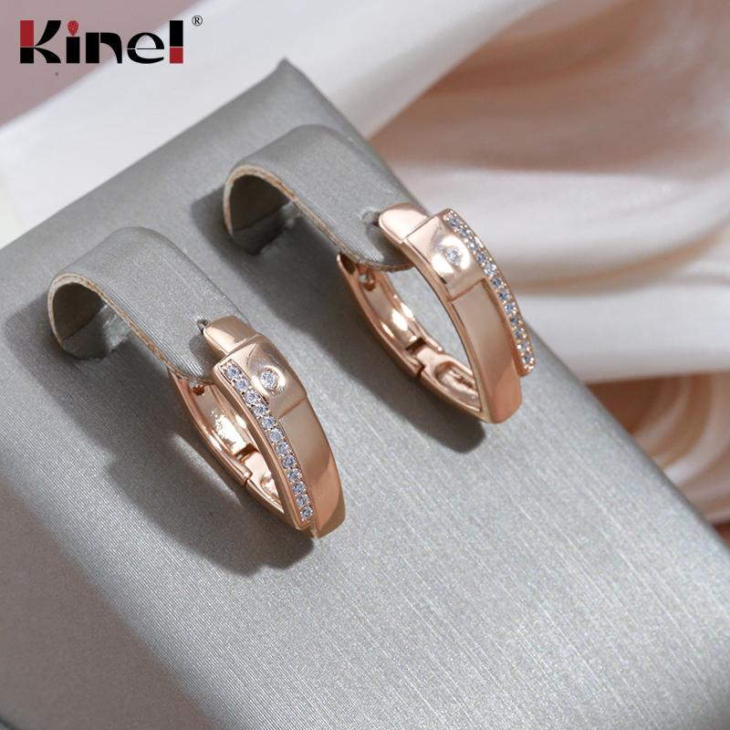 

Роскошные серьги-клипсы Kinel цвета розового золота V-образной формы для женщин