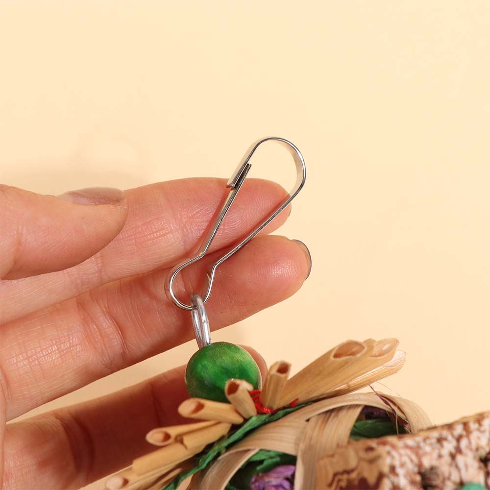 Bamboo Woven Pet Bird Chew Toy Hanging Teeth Grinding Toy Cornhusk Pinecone Toy Small Pet