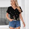 Womens Summer Tops  Short Sleeve V Neck Shirts Casual Dressy  Summer Blouses Tunic Top