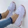 New Front Lace-up Thick-soled Single Shoes for Women, Large-sized Round-toe Low-top Casual Shoes