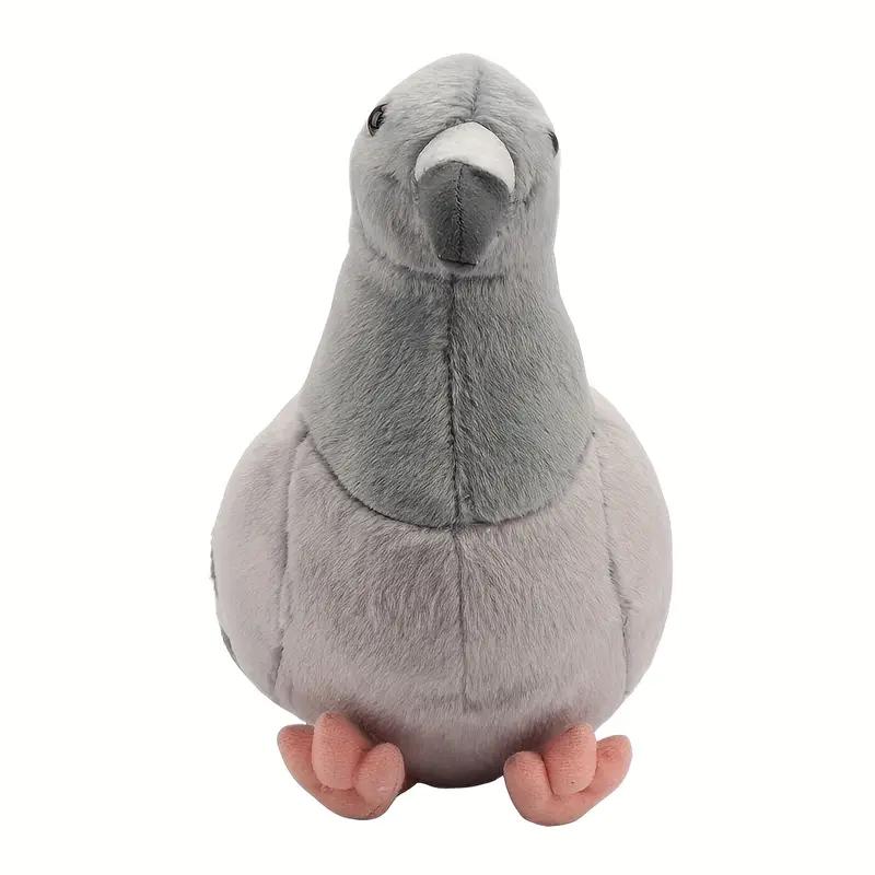 Kawaii Simulated Gray Pigeon Plush Toy Cute Soft Stuffed Animals Plush Dove Bird Doll Birthday Halloween Gift Bing Bong for Kids