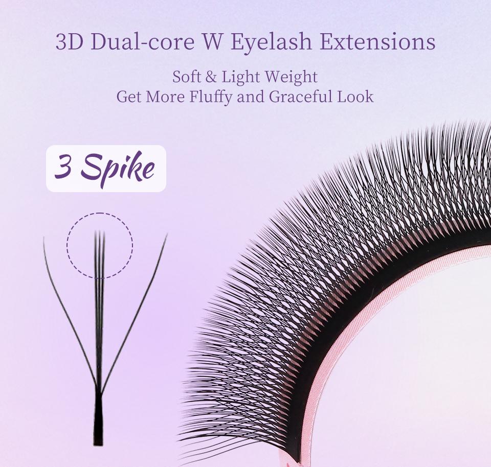 NEW Brown 3D Fairy W Shaped Eyelash Extension Wispy 3D Spike Lashes Premium Premade Bloom Fan 2D 4D 5DW Clover Lashes Hand-Woven