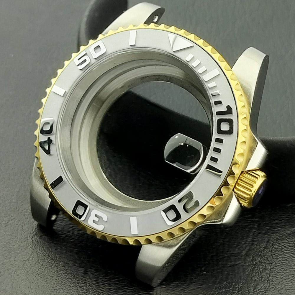 40mm Mechanical Watch Case for NH Series 35 36 38 Movement Yacht Design Style with Sapphire Crystal Watch Box Parts 7