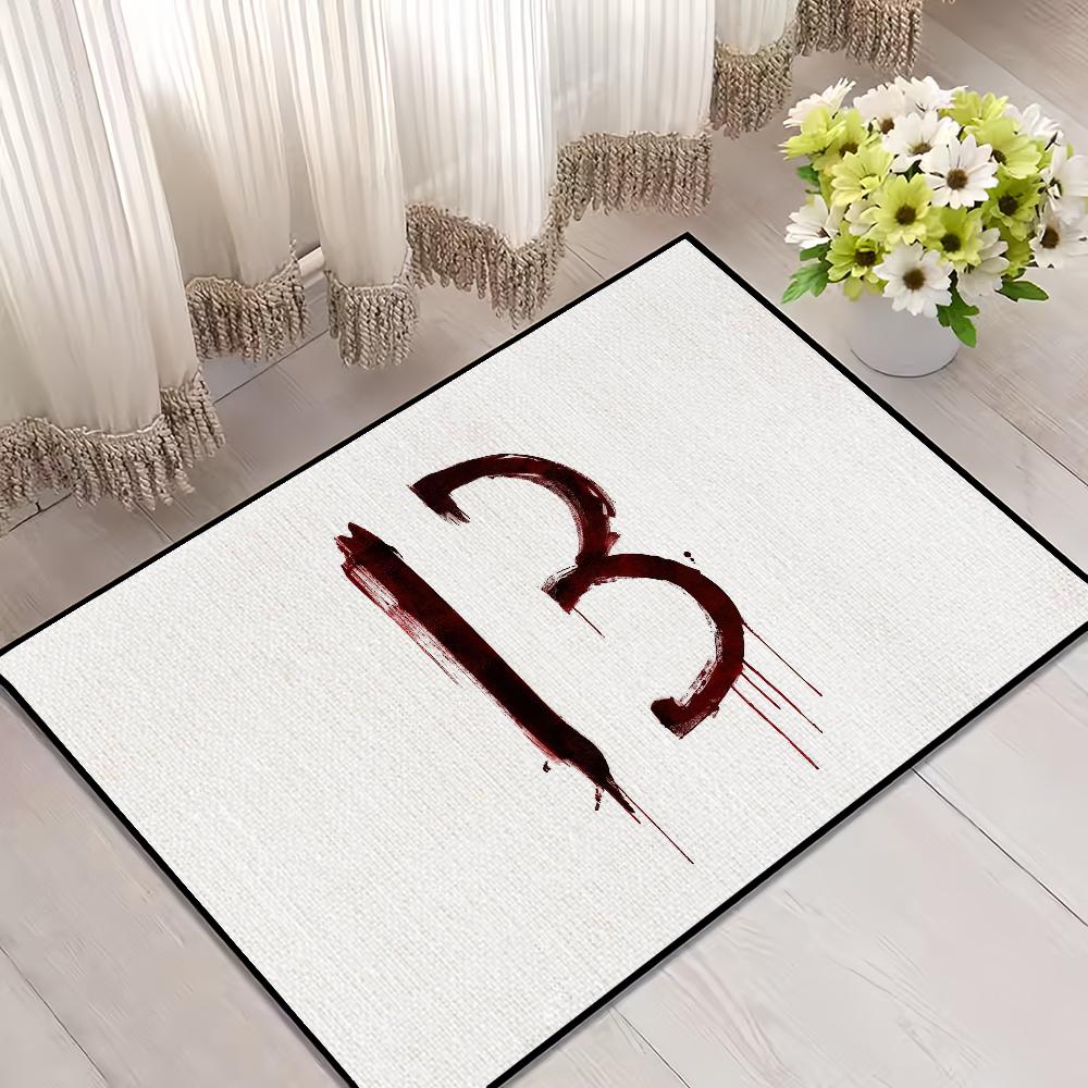VIKAMA Friday The 13th Jason Horror Floor Mat Thriller Film Non-Slip Halloween Dark Wind Living Room Bedroom Home Decoration