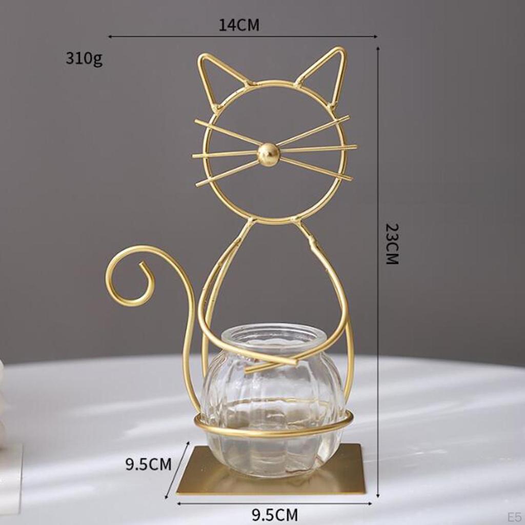 Katzen-Pflanzgefäß aus Glas, Vasenhalter, Desktop-Pflanzgefäß, Hydrokultur für
