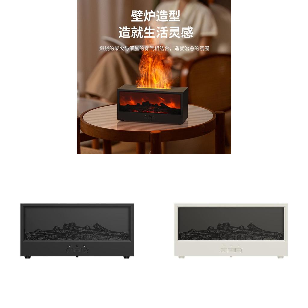 Fireplace Aroma Diffuser With 3d Flame Effect And Remote Control For Home Ambiance