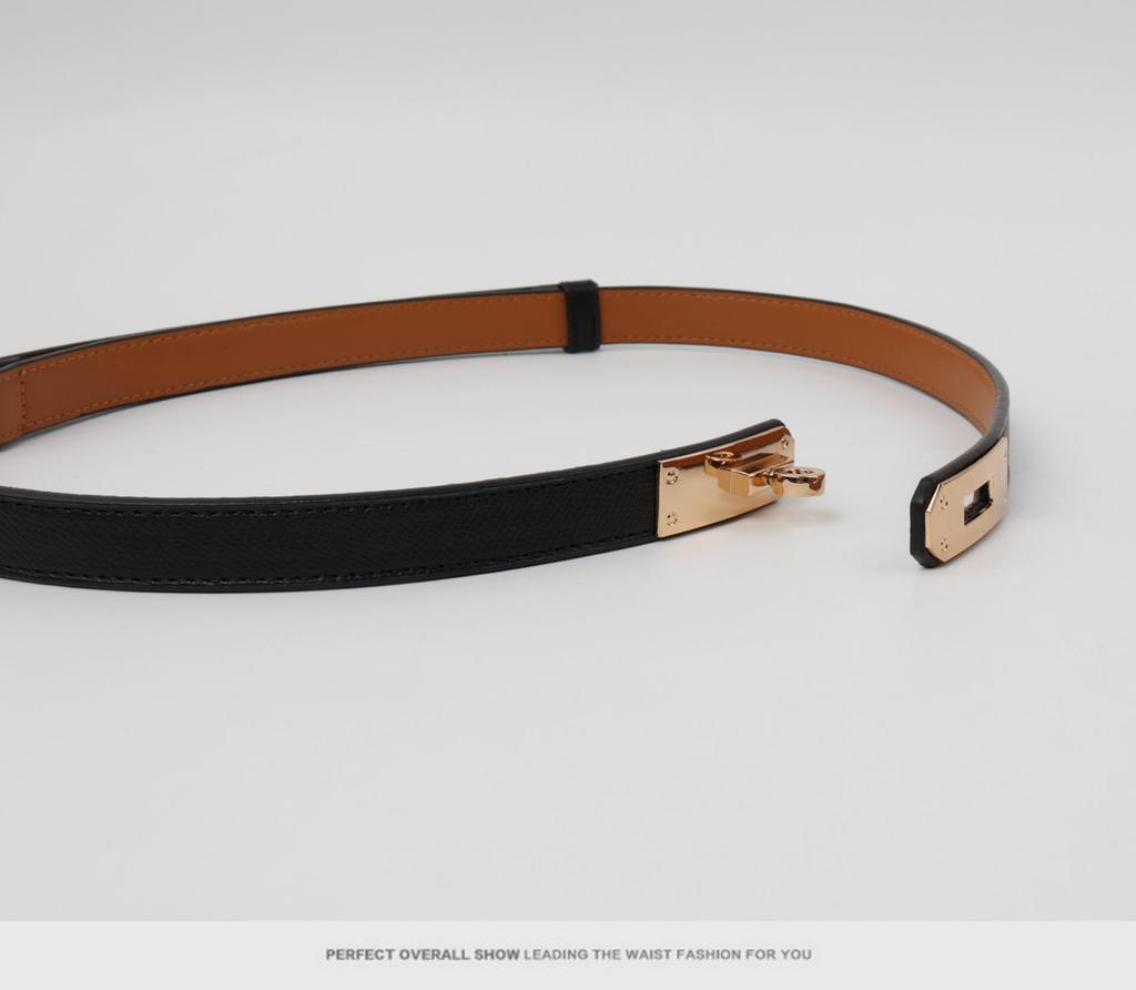 Women's Korean Style Grey Belt - Hole-Free Buckle, Fashionable, Versatile, Adjustable Thin Waistband, Decorative Skirt Accessory.