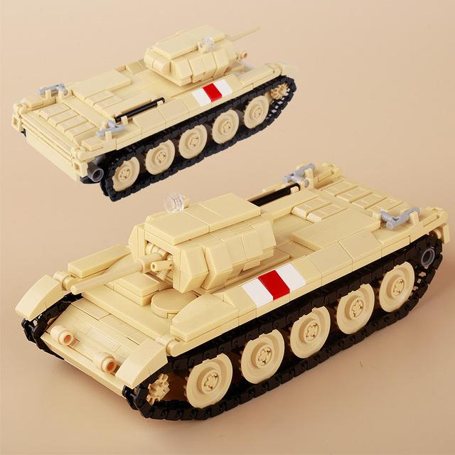Vojenský US Francie UK Obrněné Vozidlo MOC Stavebnice Voják Figurka Tank Dělostřelecký Vůz Dělo Sanitka Transportní Hračka K33