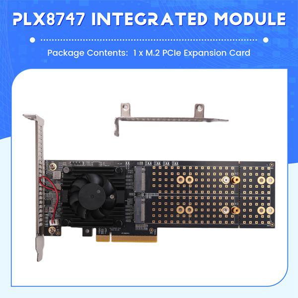 

1-Piece PCB Split-Free PLX8747 Integrated Module for Four-Disk M.2, Color: As Shown Other