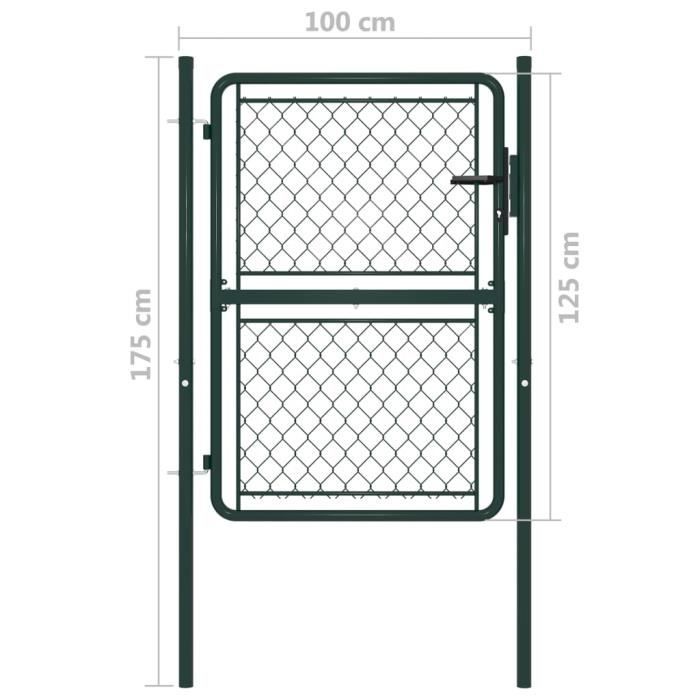 VidaXL Steel Gate 100 X 125 Cm Green