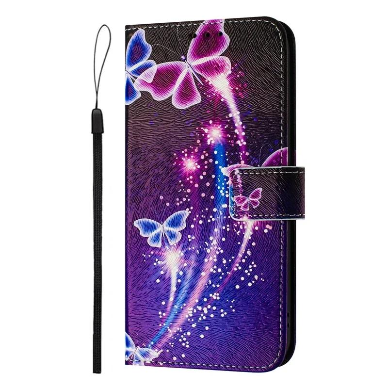 Flip Leather Case For Fundas Honor 200 Smart Case Cartoon Pattern Wallet Cover for Honor 200 Smart Honor200 Pro 200 Lite Coque