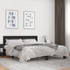 Black Bed Frame 200x200 cm Particleboard and Metal
