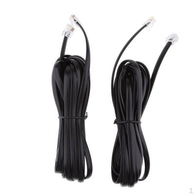 2Pcs 6P6C Telephone Cable Modular Cords Straight