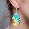 2 Pairs Ocean Style Seaside Beach Sunshine Teardrop Leather Earrings Holiday Gifts for Friends Fashion Accessories Elegant Earrings