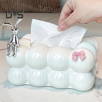Taschentuchbox, Aufbewahrungshalter, großes Fassungsvermögen, Federdesign, einfach zu verwenden, luxuriöser Home-Tissue-Organizer, Schreibtisch-Dekor