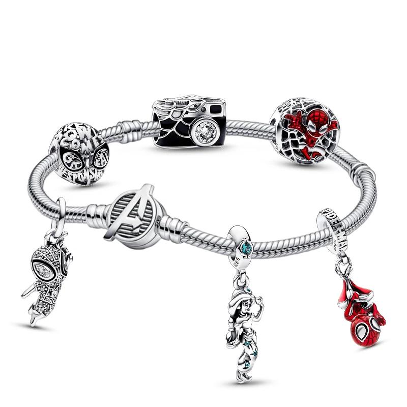 Le popolari perline ciondolo della serie 925 in argento Disney/Marvel sono perfette per creare braccialetti originali fai-da-te! Ideale come s