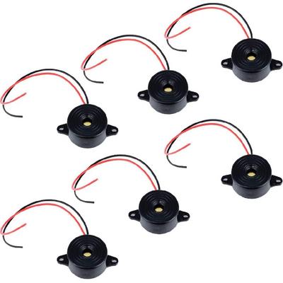 6 Pack 3-24v Piezo Electric Tone Buzzer Alarm Dc 3-24 V for Physics Circuits Continuous Sound