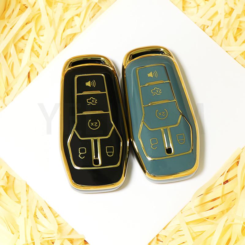 Car Remote Key Case TPU Cover Shell Fob For Ford Fusion Mondeo Mustang F-150 Explorer Edge 5 Buttons Protector Bag Accessories