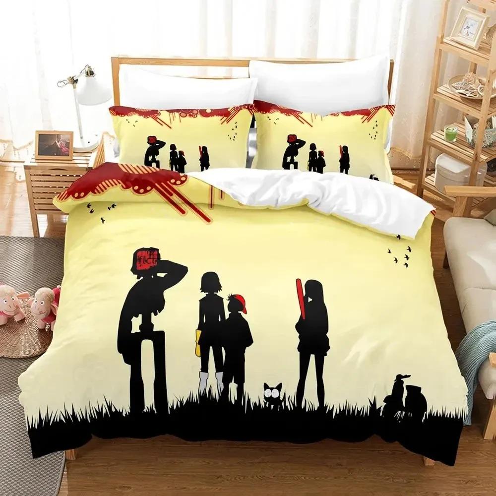 Fashion 3D FLCL Alternative Boys Bedroom Bedspread Single Twin Full Queen King Size Anime B Quilt Cover Pillowcaseed Sheet Set